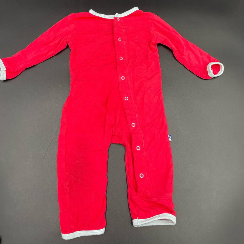 Kickee Pants 3-6 months Red/blue Tools Themed Long Sleeve Romper